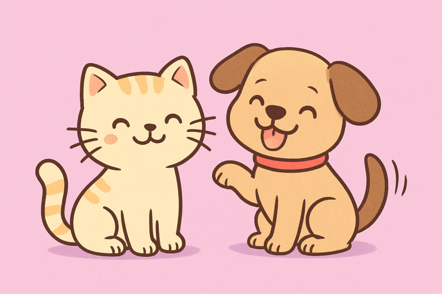 nur ein hund und ein katze